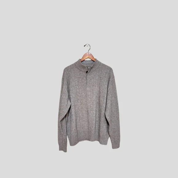 Peter Millar Men’s Sweater Size 2X Brown Long Sleeve Cashmere Blend Pull Over - Picture 2 of 8
